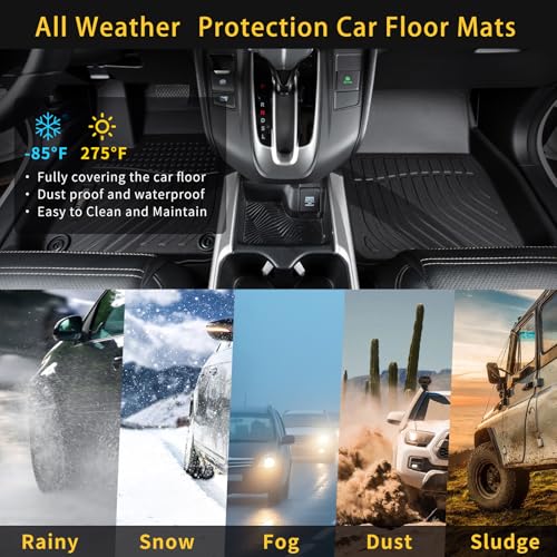 GINOWY- Floor Mats & Cargo Liner for Mazda CX50 2023-2025 2026, TPE All Weather Mats CX-50 2024 Floor Liners Waterproof Non-Slip Trunk Mat CX50 Automotive Accessories Black - style: 35) for Mazda CX50 2023-2026 Full Set