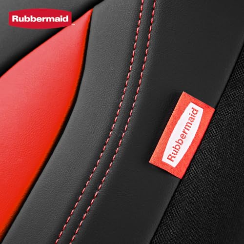Rubbermaid Leather Mesh Car Seat Covers, Breathable Air Mesh Front Seat Cover, Universal Fit Slip-on Design, Airbag Compatible, Automotive Seat Protector for Most Cars, SUVs, Trucks, Vans-Red - color: Red