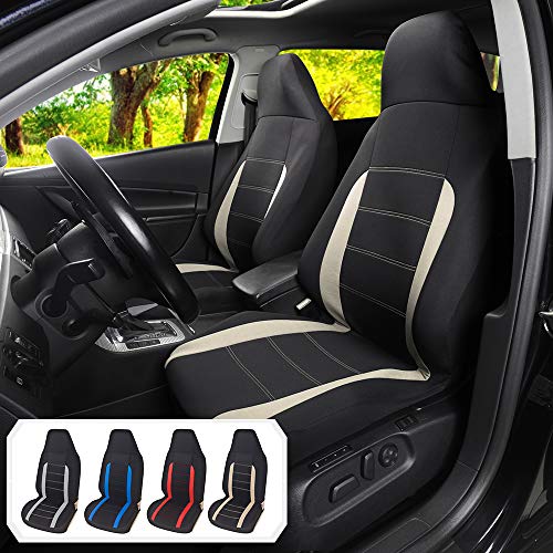 AUTOYOUTH Auto Car Front Seat Covers Bucket Seat Cover Automotive Universal Fit for Sedan Truck Trend Car Accessories - Beige - color: Beige