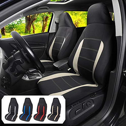 AUTOYOUTH Auto Car Front Seat Covers Bucket Seat Cover Automotive Universal Fit for Sedan Truck Trend Car Accessories - Beige - color: Beige