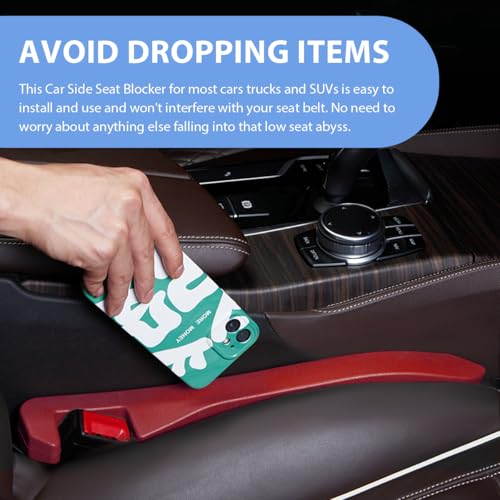 2 PCS Car Seat Gap Filler, PU Leather Car Seat Side Gap Filler to Fill The Gap Between Seat and Console, Universal Car Seat Gap Filler to Prevent Item from Falling for Most Vehicles (Red) - color: Red
