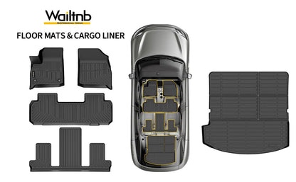 Wailtnb- for Buick Enclave 2018-2024 Floor Mat Cargo Mat All Weather Automotive Floor Liner Car Mat Custom Fit for Enclave Accessories Black - style: 1|For Enclave|2018-2024|Backrest set