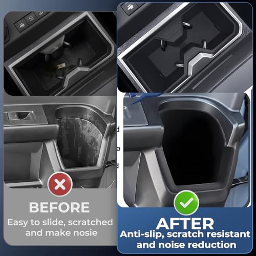 Cup Holder Inserts for Toyota 4Runner 2026 2025 6th Gen, Interior Accessories Center Console Front & Rear Cup Holders Covers Protector for 2025-2026 4 Runner, Black - style: Fits for 2025-2026 4Runner, Full Set