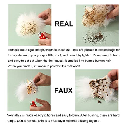 OGLAND Genuine Sheepskin Soft Fuzzy Car Seat Belt Pad,Comdy Fluffy Seat Belt Cover for Shoulder Pad Neck Cushion Protector Car Accessories(1Pcs/Pink)