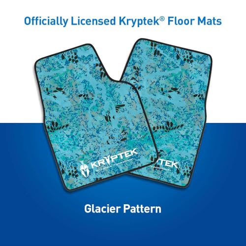 Coverking Universal Car Floor Mats Set of 2 (Front Driver and Passenger) Kryptek Glacier Camo - All-Weather Protection for Mud, Dirt, Rain, Spills, Non-Slip Backing, Fits Cars Trucks SUVs Jeeps - style: Kryptek Glacier