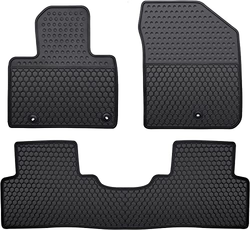 Car Floor Mats Custom Fit for 2021-2023 Hyundai Santa Fe（Only Hybrid/2022 2023 Hyundai Santa Fe Plug-in Hybrid(PHEV) Odorless Washable Heavy Duty Rubber All Weather Floor Liners Black - color: Black, size: Floor mats 2021-2023 (Hybrid Only)
