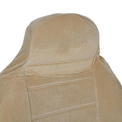 BDK Beige Full Cloth High Back Auto Seat Covers Encore Style 2 pc Premium