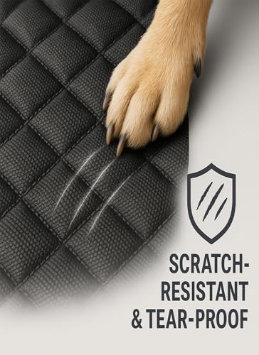 Dog Car Seat Cover, Universal Fit, Waterproof, Breathable, Machine Washable, Pet Hammock with Storage Pocket, Black (Black, Large(59" W)) - color: Black with Mesh, size: Large 59" W