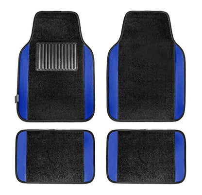 FH Group Automotive Floor Mats – Universal Fit Premium Carpet Car Mats with Driver Heel Pad, Full Set for Cars, SUVs & Trucks - Blue - color: Blue