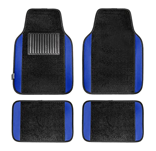 FH Group Automotive Floor Mats – Universal Fit Premium Carpet Car Mats with Driver Heel Pad, Full Set for Cars, SUVs & Trucks - Blue - color: Blue