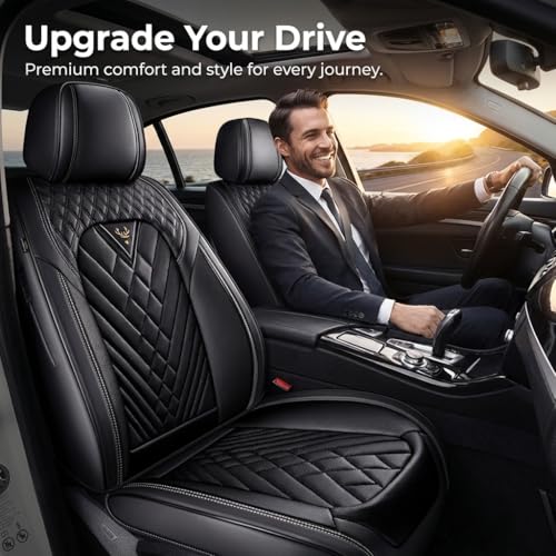 Leather Seat Covers for Chevy Tahoe 2000-2026, Full Set Seat Cover, Diamond Quilted Black Automotive Seat Covers, Breathable Car Seat Covers & Accessories - size: Chevy Tahoe Full Set