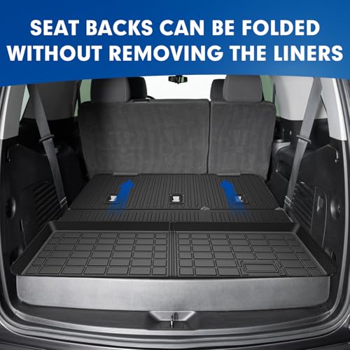 Mixsuper Cargo Liner for Chevy Tahoe 2015-2020, Cargo Mat Backrest Mat for Tahoe, All Weather Trunk Mat Backrest Mat TPE Back Seat Cover Protector for Tahoe Accessories - size: 15-20 |Tahoe| Cargo & Backrest Mat