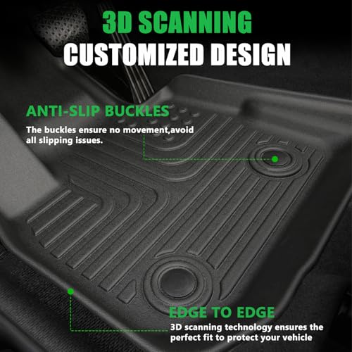 for Nissan Kicks Floor Mats 2024 2023 2022 2021 2020 2019 2018,All Weather Floor Mats 1st & 2nd Row Floor Liner Custom Fit Accessories 2018-2024