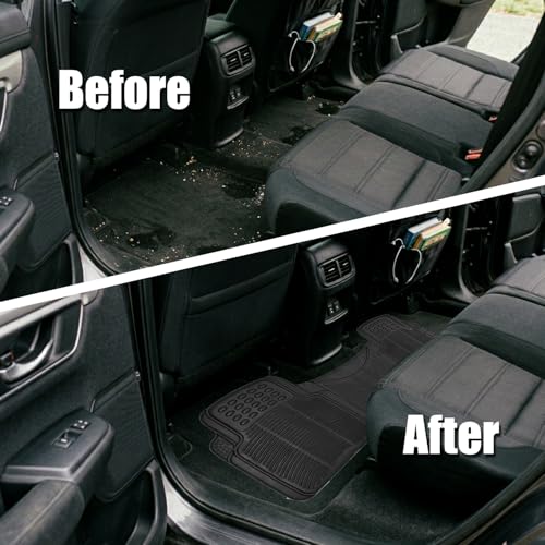 ZONETECH Rubber Car Interior Floor Mat Premium Quality All Weather Protection-Perfect for Car, Truck and SUV - size: Single Trimmable Floor Mat