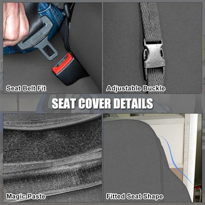 Front Bench Seat Cover Compatible with 1999-2007 Ford F250/F350/F450/F550 Work Truck with Front Solid Bench Seat,Premium Neoprene with Composite Soft Foam Lining Breathable Seat Cover Cushion