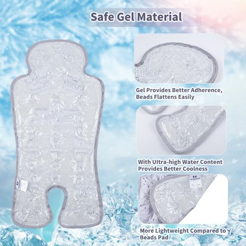 Miracle Baby Gel Car Seat Cooling Pad, Baby Stroller Ice Cooler Mat Summer Cooling Seat Liner for Babies(1 Pack) - color: Pumpkin