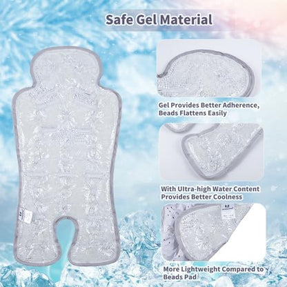 Miracle Baby Gel Car Seat Cooling Pad, Baby Stroller Ice Cooler Mat Summer Cooling Seat Liner for Babies(1 Pack) - color: Pumpkin
