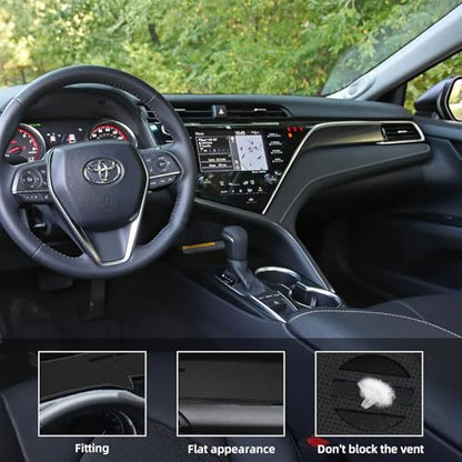 Dashboard Dash Cover Mat for Toyota Camry 2018 2019 2020 2021 2022 2023 Polyester Custom Fit Toyota Camry Accessories Dash Cover Black Trim (Camry 2018-2023, Black) - size: Toyota Camry 2018-2023