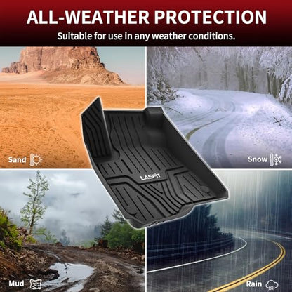 LASFIT Floor Mats for Honda CR-V 2026 2025 2024 2023 (Gasoline & Hybrid & e:FCEV), All Weather TPE Custom Fit Anti-Slip Pet Friendly Car Liners, 1st & 2nd Row Black - style: 2）For Honda CR-V | 2023-2026 | 1st & 2nd Row