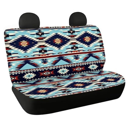 WELLFLYHOM Southwest Aztec Car Accessories Bench Seat Cover for Trucks Navajo Tribal Car Seat Covers for Women Men Saddle Blanket Seat Cover Universal Fit SUV Van Sedan, 2 Piece - color: 00 Southwest Aztec