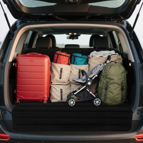 2 Pcs Large Bumper Guard 41 x 25 Inches Black Foldable Rear Bumper Protector Universal SUV Trunk Mat for Cars Preventing Scratches While Unloading Loading