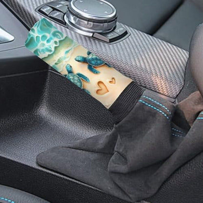 Bulopur Car Shifter Gear Hand Brake Trim Cover Set for Most Cars Van SUV Sedan Truck Auto Accessories - color: Beach Sea Turtle
