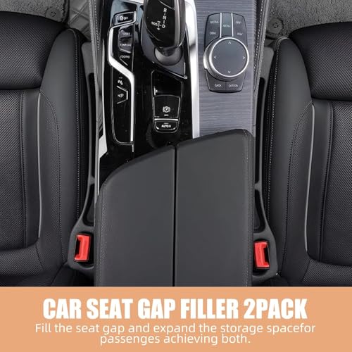 Car Seat Gap Filler Set of 2, Premium Interior Car Accessories, Multifunctional Car Storage Solution with Non-Slip Design, Fits Most Vehicles (Dark) - color: Dark