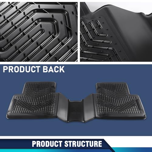 PIT66 Floor Mats Cargo Liners Compatible with Honda Civic Coupe Sedan 4-Door 2016-2021, Fit Civic Hatchback 2017-2021, Fit Honda Insight 2016-2021 (Heavy Duty) TPE 3-Piece,Front & 2nd Row Liner - size: Fit Honda Civic/Insight 2016-2021 | 3PCS