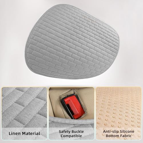 Gray Back Seat Cover, Car Back Seat Cover for Cars Truck SUV, Rear Seat Covers with Storage Pocket, Linen Bottom Backseat Cover for Most Vehicles-Gray,1 Pcs - color: Gray 1 Pcs