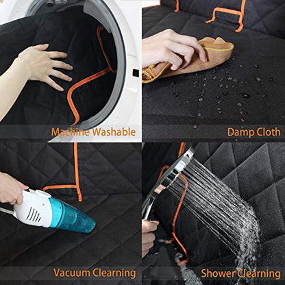 Car Seat Protector, 52” x 50“ for for Familay Car & Regular SUVs, 600D Heavy Duty Car Seat Cover Waterproof Dog Car Seat Cover for Back Seat, Scratch Proof Nonslip Seat Cover for Dogs in Car