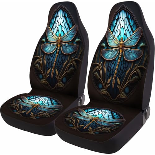 GENANY Dragonfly Car Seat Covers Set of 2, Breathable Front Seat Covers for Truck Sedan SUV, Dragonfly Car Accessories, Gift for Women Men - color: Dragonfly