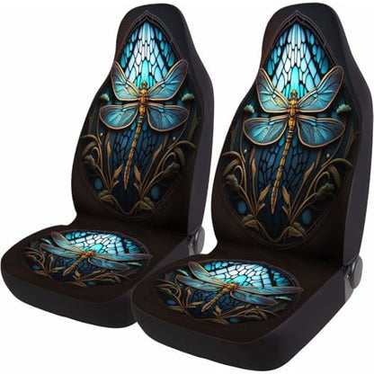GENANY Dragonfly Car Seat Covers Set of 2, Breathable Front Seat Covers for Truck Sedan SUV, Dragonfly Car Accessories, Gift for Women Men - color: Dragonfly