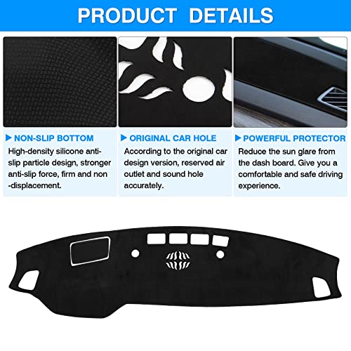 Autorder Dashboard Cover Mat for 2020 2021 2022 Kia Telluride Accessories Dash Cover Flannel Dash Mat Sunshade Glare UV Rays Protector - size: 2020-2022 Kia Telluride