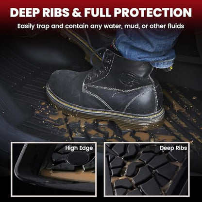 LASFIT Floor Mats for Jeep Wrangler JK 2014-2018 Unlimited 4-Door (NOT for JL or 2-Door) All Weather TPE Custom Fit Car Mats Floor Liners 1st & 2nd Row, Black - style: Wrangler JK 2014-2018 Floor Mats