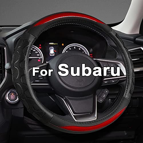 GIANT PANDA Steering Wheel Cover for Subaru Forester, Car Steering Wheel Cover for Subaru Outback and Crosstrek - Red - color: Red