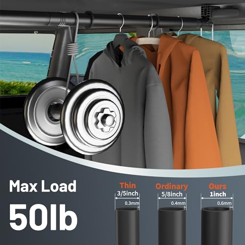 Heavy Duty Car Clothes Hanger Bar 30-64 Inches - Wrinkle Free Telescopic Clothes Rack for Vehicles, SUV, Truck