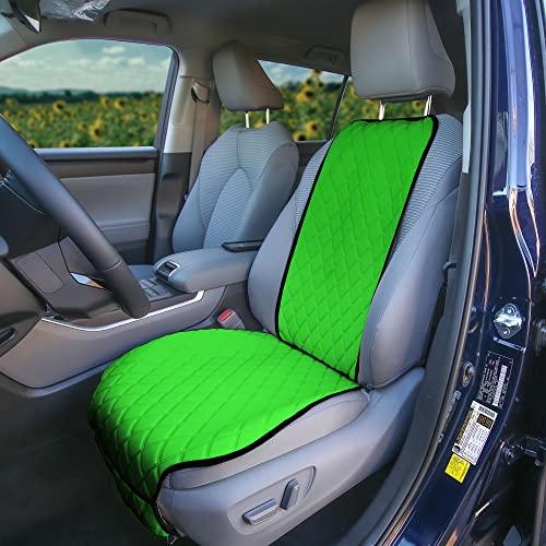 FH Group Car Seat Cushion – Neosupreme Single Front Seat Cover with Front Pockets, Airbag Compatible, Universal Fit Car Seat Cushion for Driver or Passenger Seat, SUV, Truck, Sedan & Van – Green - color: Green, style: Front