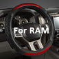 GIANT PANDA Steering Wheel Cover for Dodge Ram 1500 - Car Steering Wheel Covers for Dodge Ram 2500 3500 15.5-16 inch - Red - color: B-Black+Red