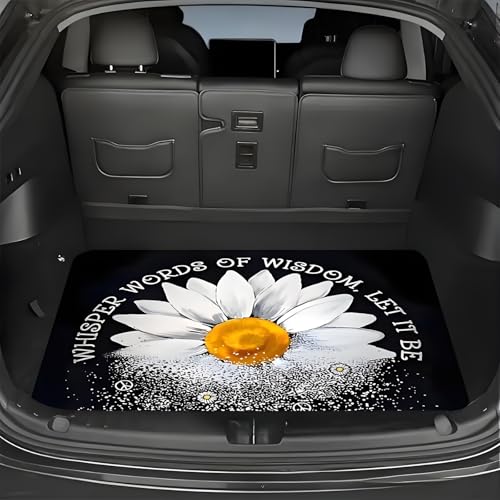Universal Car Trunk Mat, All Weather Trunk Protection Cargo Liner, Stylish Vehicle Interior Accessories, Durable Cargo Mat Rear Trunk Line Suitable for Most Car (A Large Daisy, 29" x 39") - color: A Large Daisy