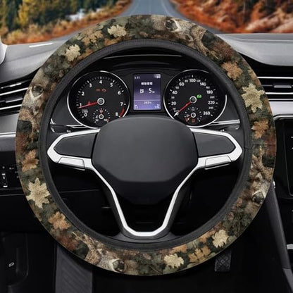 Camo Steering Wheel Cover 15 Inches for Men Reindeer Neoprene Anti-Slip Blue Car Steering Wheel Grip Wrap Soft Car Accessories Protective for SUV Vehicle Sedan Truck - color: Camo Branch Reindeer