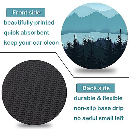 Car Cup Holder Coasters, 2 Pack – 2.75" Universal Auto Anti-Slip Insert Coaster, Rubber Car Coasters, Personalized Car Accessories for Women & Men (Adventure Awaits) - color: Adventure Awaits