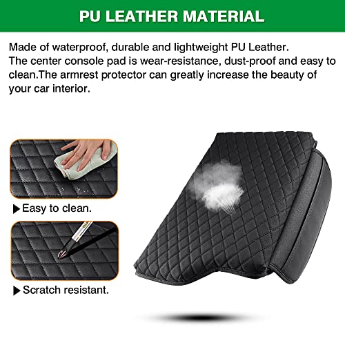 Shademax Custom Fit for Center Console Cover Hyundai Palisade 2020 2021 2022 2023 2024 2025 2026 Armrest Cover Center Console Pad PU Leather Armrest Seat Box Cover Protector with Pockets Storage Bag - size: For Hyundai Palisade 2020-2026