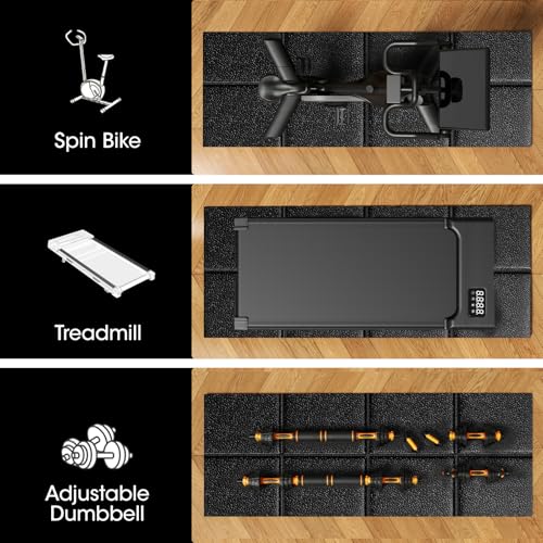 Stepwaver Walking Pad Mat for Carpet, Treadmill Mat for Hardwood Floors, High Density, 0.25" Thickness, Folable, Floor Protection for Bike, Elliptical, Treadmill - size: 55.2"L x 23.6"W x 0.3"Th