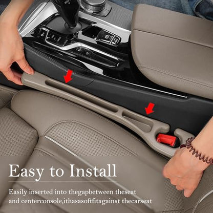 Car Seat Gap Filler 2-Pack, Universal Car Seat Gap Filler Organizer, Seat Gap Plug – Fills Gap Between Seat & Console (Beige) - color: Beige