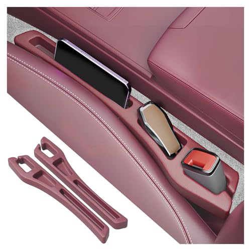 2PCS Car Seat Gap Filler Organizer,2 in 1 Car Gap Filler with Fill and Storage Function for Storing Phones Keys Cards,Universal Multifunctional No Drop Seat Guard for Cars (Red) - color: Red