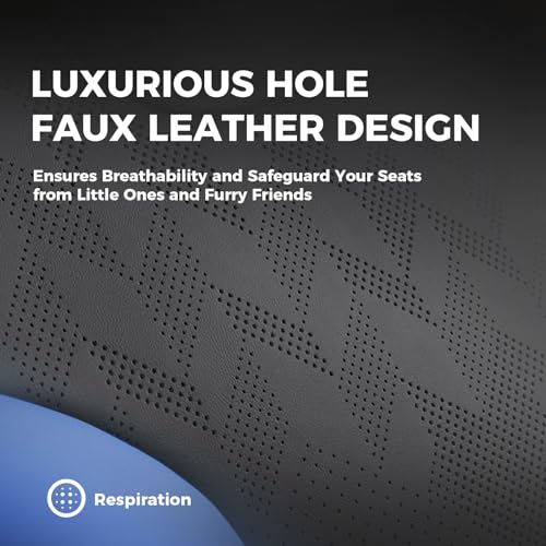 Black and Blue Car Seat Covers Only Front 2pc - Breathable Faux Leather Universal Seat Covers for Cars, Automotive Protector Fit for Most Sedan SUV Pick-up Truck