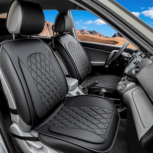 Car Seat Covers Full Set (5 Seats) - Premium Perforated Nappa Leather, Waterproof Shield, Omni-Adapt Fit SUVs Sedans, Ultimate Family & Pet Protection