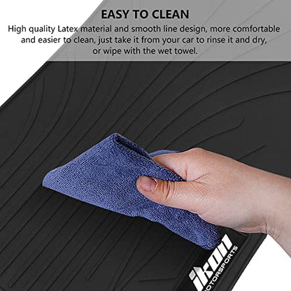 IKON MOTORSPORTS, Floor Mats Compatible with 2006-2011 Honda Civic Coupe & Sedan, Latex All Weather Easy Clean Interior Car Carpets Black Full Set 3 Pieces
