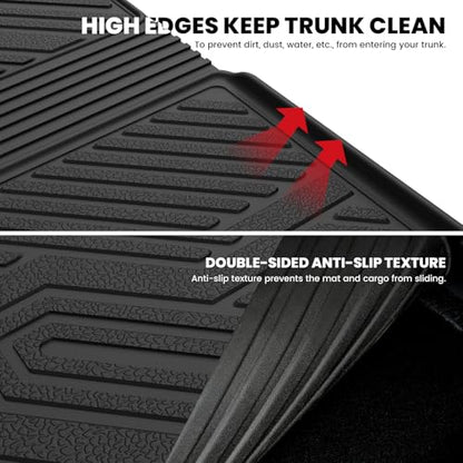 LASFIT Cargo Mat with Backrest Mat for Honda Pilot 2016-2022, Split & One-Piece Foldable Seating TPE Custom Fit Trunk Mat Cargo Liner with Seatback Mat Accessories, Black - style: 4）For Honda Pilot | 2016-2022 | Trunk Mat