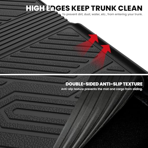 LASFIT Cargo Mat with Backrest Mat for Honda Pilot 2016-2022, Split & One-Piece Foldable Seating TPE Custom Fit Trunk Mat Cargo Liner with Seatback Mat Accessories, Black - style: 4）For Honda Pilot | 2016-2022 | Trunk Mat